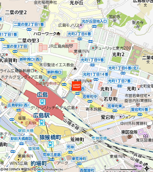 マックスバリュエクスプレス広島駅北口店付近の地図